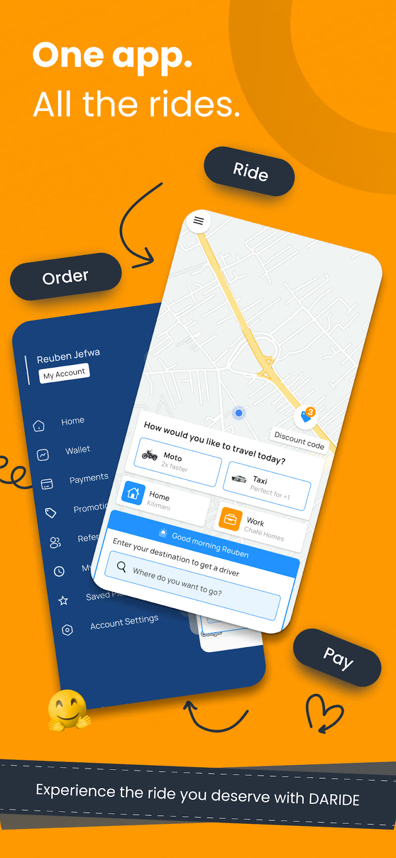 Daride ride-hailing mobile app