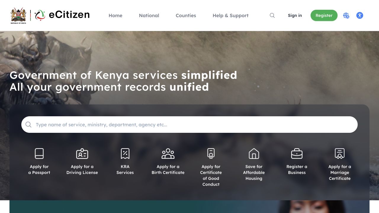 eCitizen government services platform