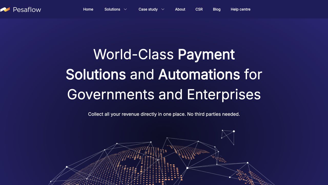 Pesaflow payments and automation product page
