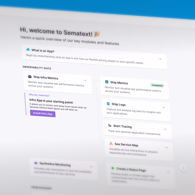 Sematext observability platform overview
